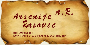 Arsenije Rašović vizit kartica